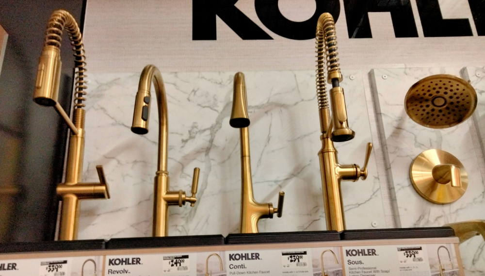 Gold single lever faucets small