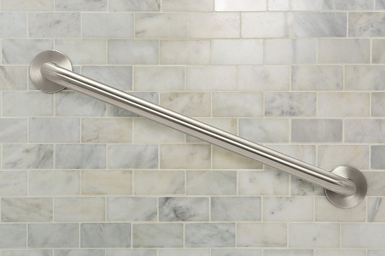 angled shower grab bar
